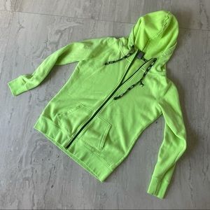 P!NK Neon Green Zip Up Hoodie MED